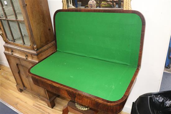 A Regency brass inset rosewood card table W. 3ft. D. 1ft 6in. H. 2ft 6in.